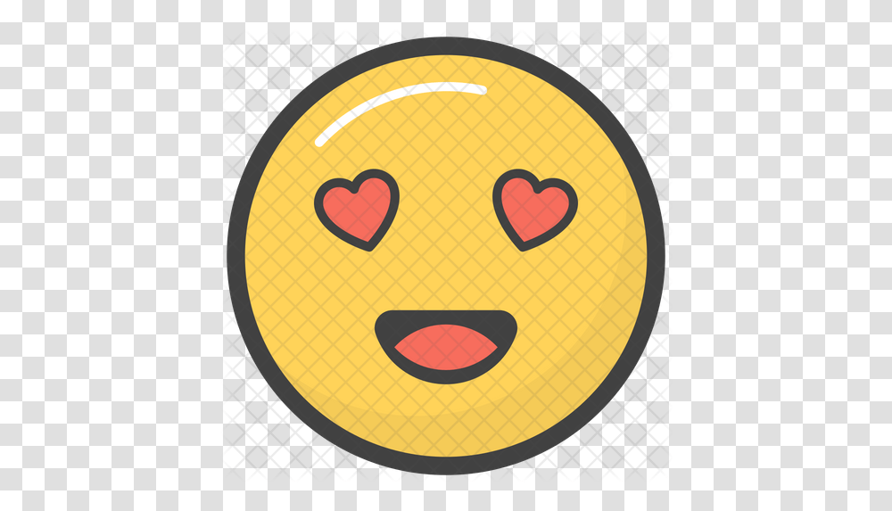 Heart Eyes Emoji Icon Of Colored Glad, Pac Man, Leisure Activities, Parade, Crowd Transparent Png