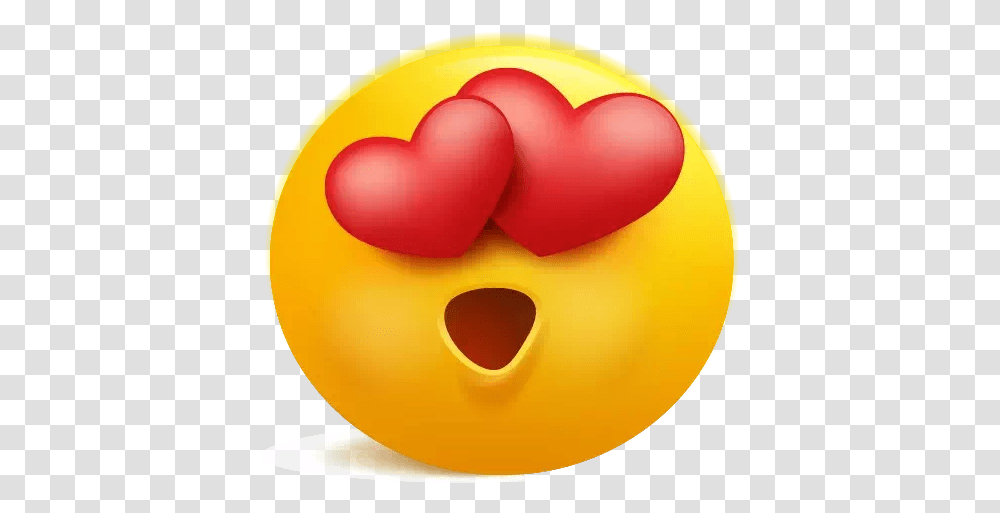Heart Eyes Emoji Image Whatsapp Emoji In 3d, Balloon, Pac Man Transparent Png