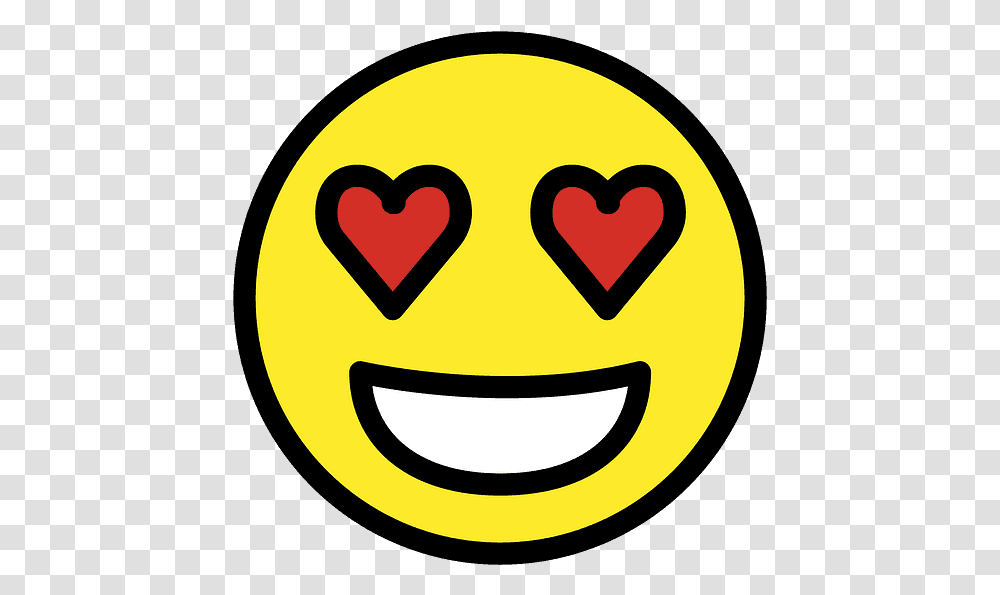 Heart Eyes Emoji Niftymoji Logo, Label, Text, Pac Man, Sticker Transparent Png