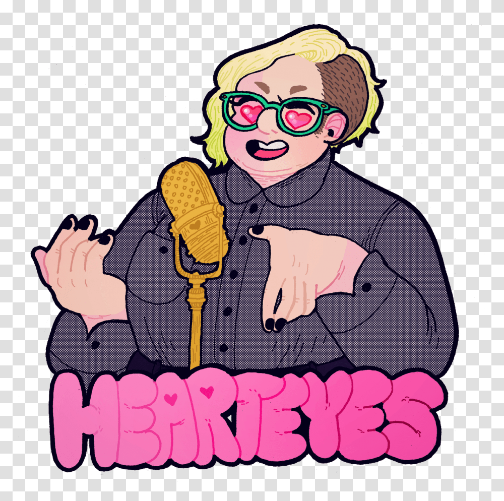 Heart Eyes Hearteyescast Twitter Cartoon, Person, Sunglasses, Hand, Arm Transparent Png