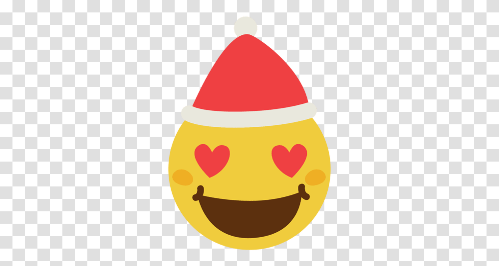 Heart Eyes Santa Claus Hat Face Heart With Santa Claus Hat, Food, Birthday Cake, Dessert, Bowl Transparent Png