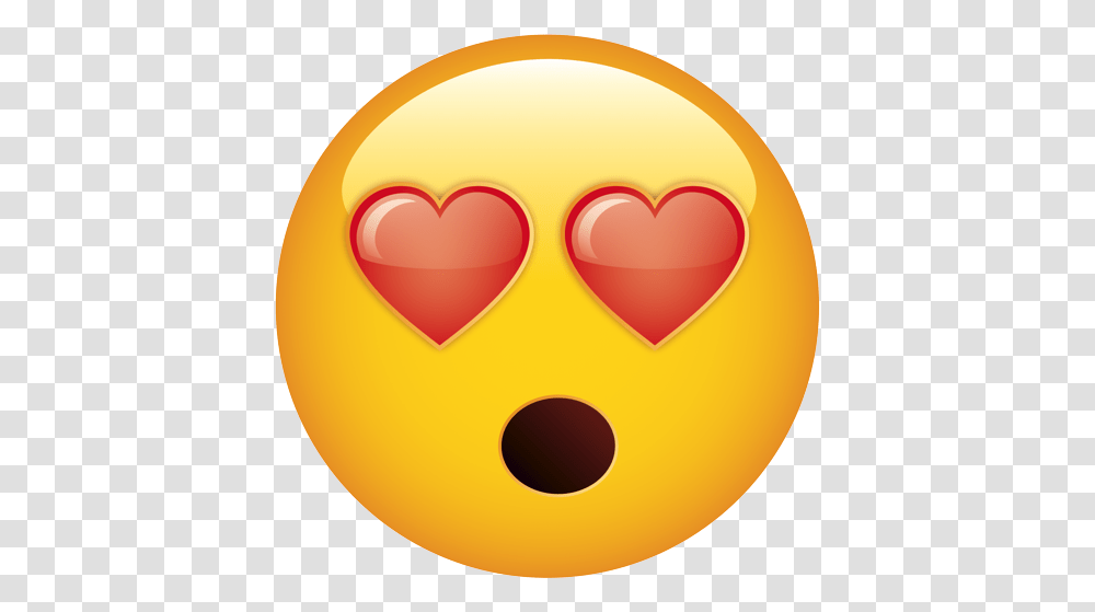 Heart Eyes Variation Mouth Open Smiley, Ball, Sport, Sports, Bowling Transparent Png