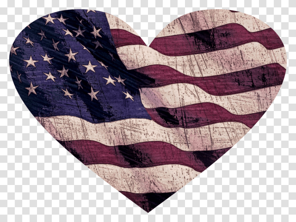 Heart Flagheart Redwhite Bluestarspatriotic Flag Of The United States, American Flag Transparent Png
