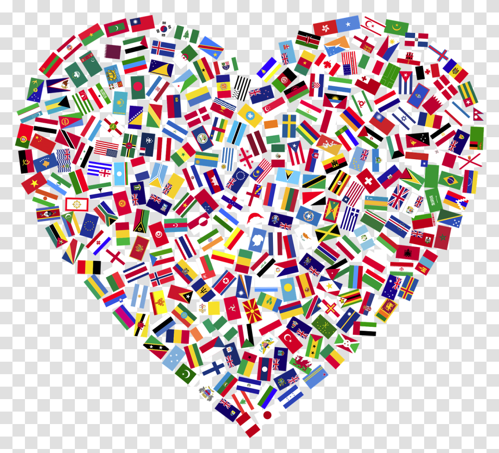 Heart Flags Countries United Unity, Rug, Confetti, Paper Transparent Png