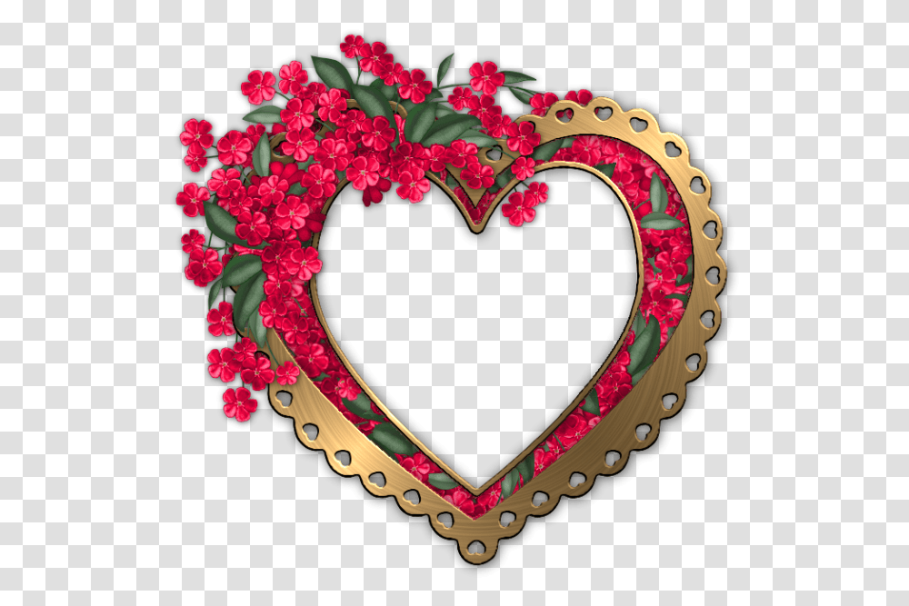 Heart Flower Frame Clipart Download Heart Shape Frame Flower, Apparel, Bracelet, Jewelry Transparent Png