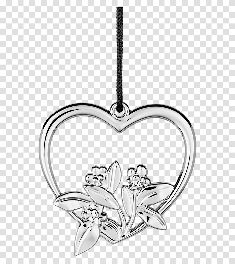 Heart Flower H6 5 Silver Plated Karen Blixen Karen Blixen Julepynt, Pendant Transparent Png