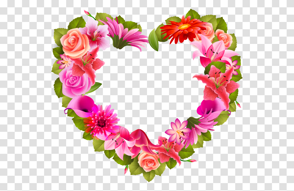 Heart Flower S Day Background Heart Of Flowers, Plant, Blossom, Flower Arrangement, Ornament Transparent Png