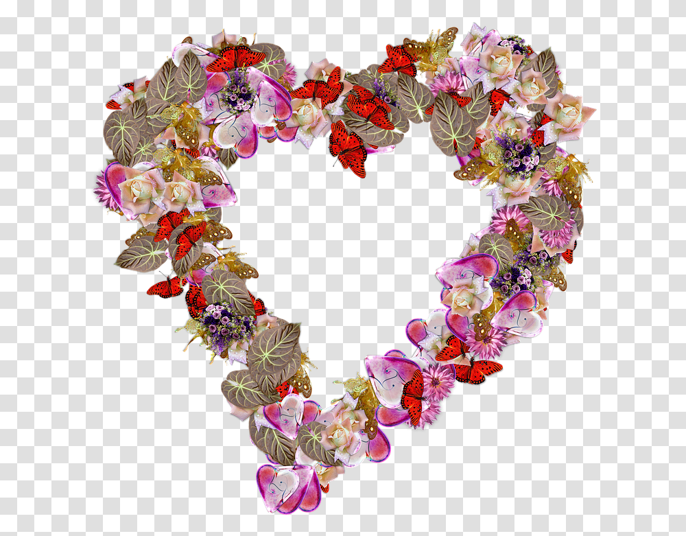 Heart Flowers Free Image On Pixabay Corazon En Flores, Plant, Pattern, Ornament, Blossom Transparent Png