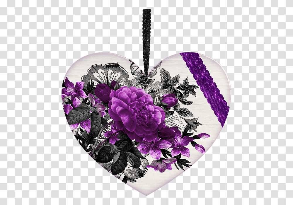 Heart Flowers Isolated Love Floral Nostalgia Flowers Hd With Quotes, Plant, Blossom, Pendant Transparent Png