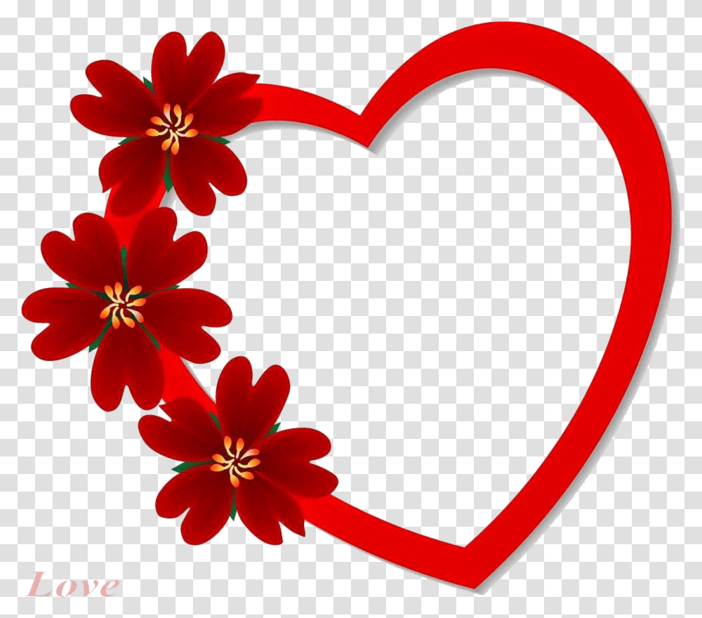 Heart Frame Background Image Love Beautiful Photo Frame Design, Plant, Flower, Graphics, Maroon Transparent Png