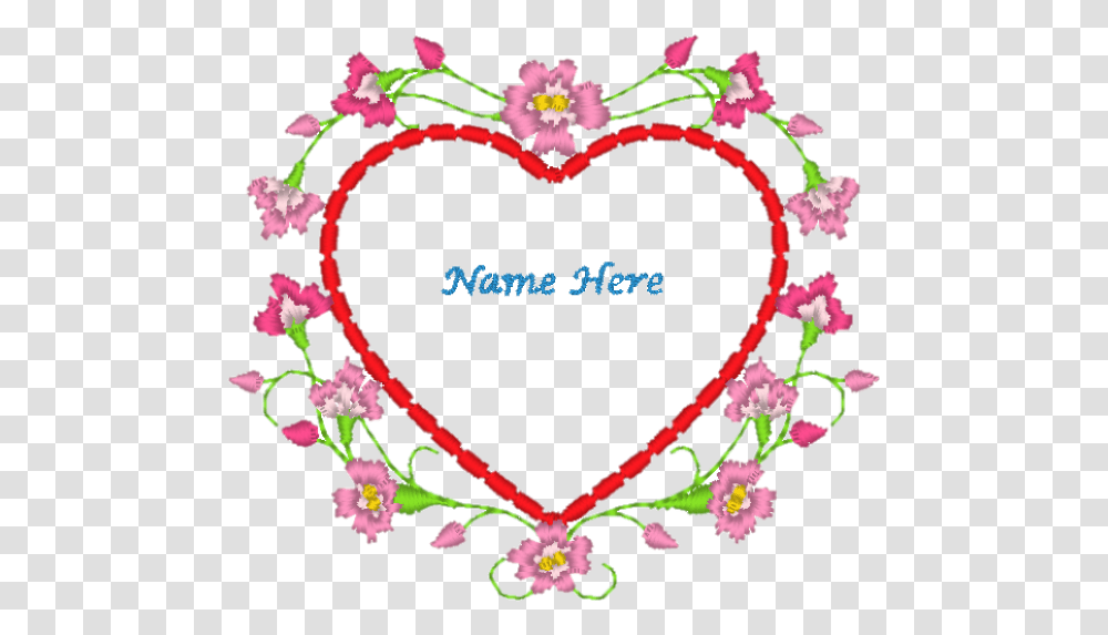 Heart Frame Flowers Nanzrich, Pattern, Embroidery, Stitch Transparent Png