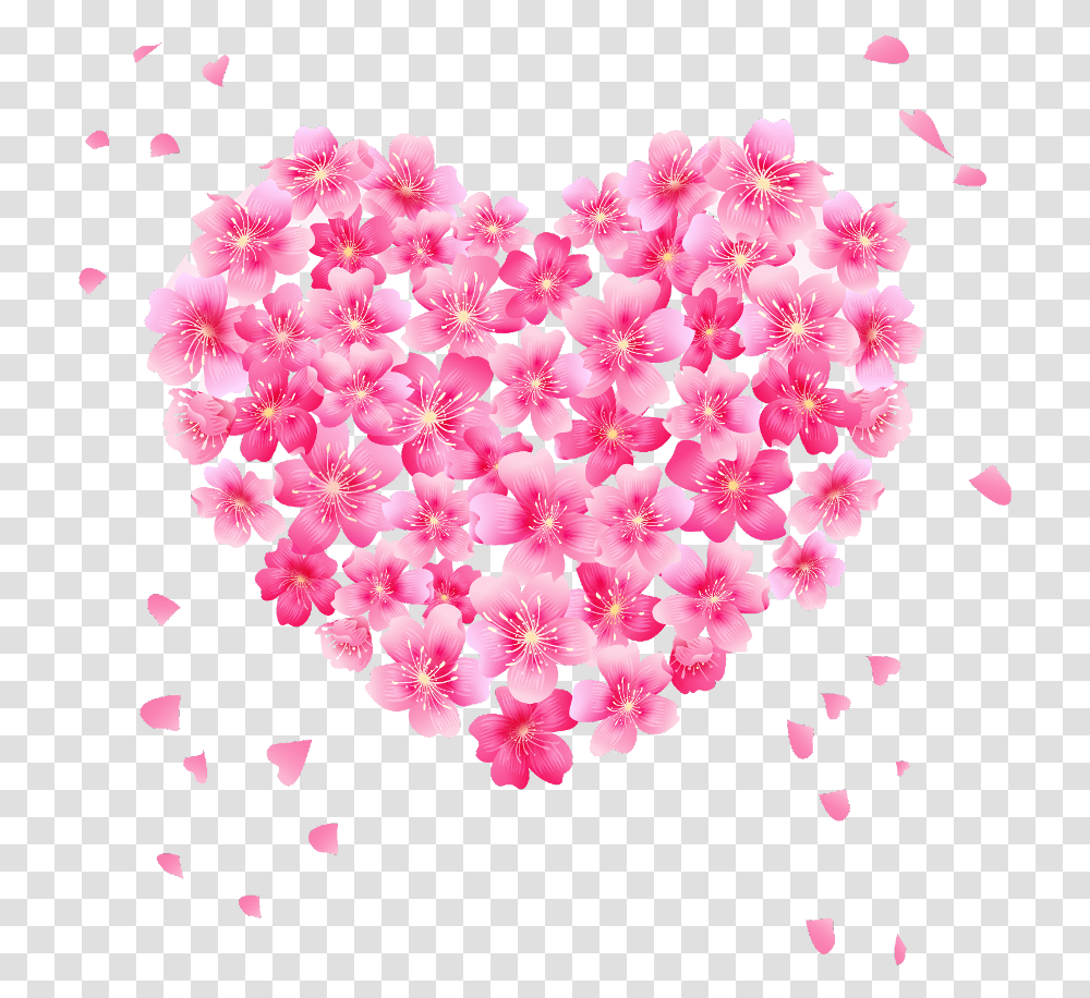 Heart Frame Pink Flower Heart, Petal, Plant, Blossom, Geranium Transparent Png