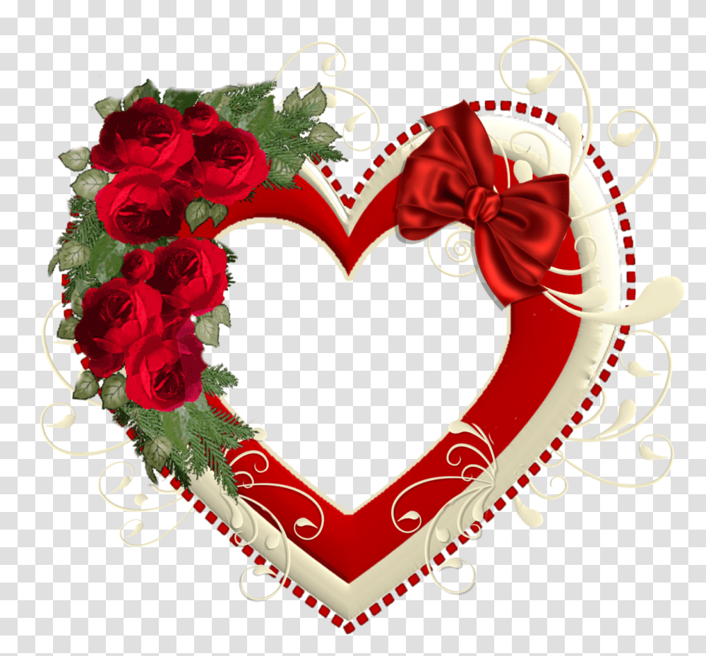 Heart Frame With Red Roses Dil, Flower, Plant, Blossom, Graphics Transparent Png
