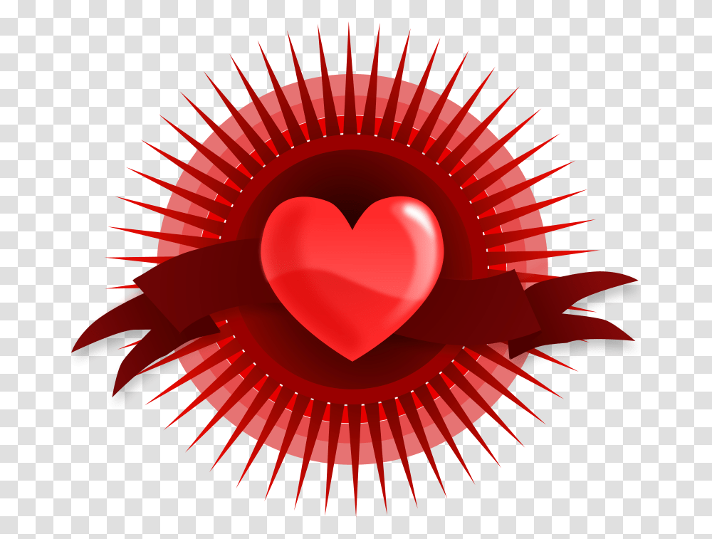 Heart Free Stock Photo Illustration Of A Red Heart With Rays, Crowd, Dating Transparent Png
