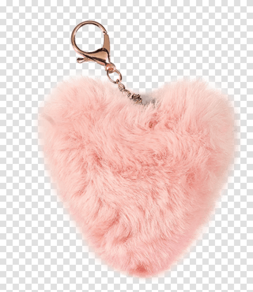 Heart Furry Pom Pom Clip Keychain, Person, Human, Cushion, Pendant Transparent Png