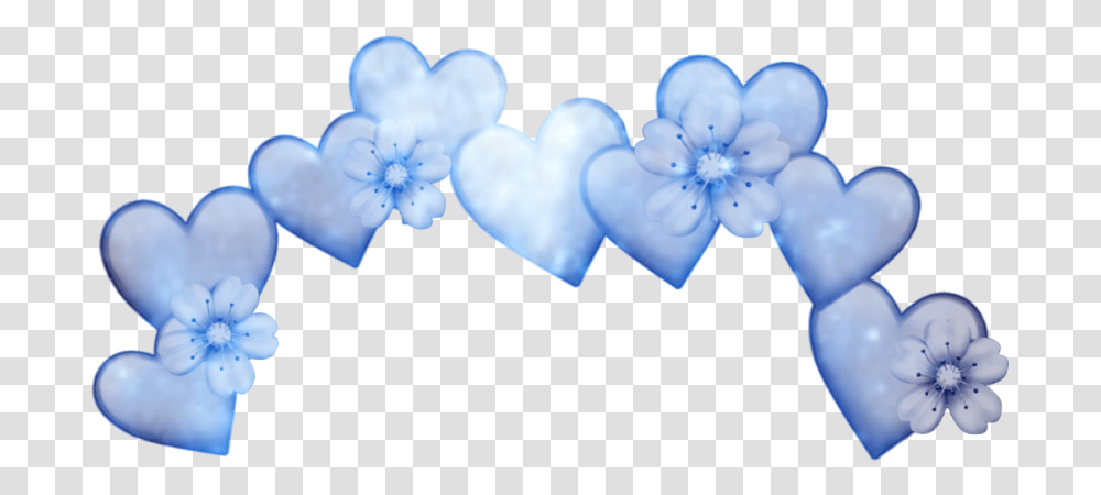 Heart Galaxy Crown Blue Flower Heartcrown Lovecrown Green Flower Crown, Petal, Plant, Blossom Transparent Png
