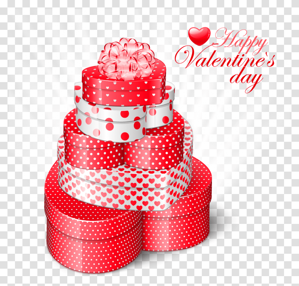 Heart Gift Boxes Valentines Day Gifts Clipart, Cake, Dessert, Food, Birthday Cake Transparent Png