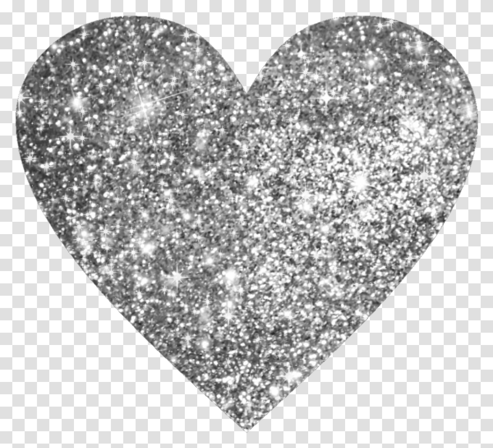 Heart Glitter Bling Silver Silver Glitter Heart Background, Light, Rug, Diamond, Gemstone Transparent Png