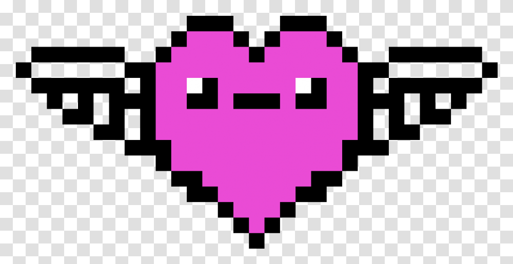 Heart Grows Wings Pixel Heart Blue Clipart Full Size Bt21 Tata Pixel Art, Pac Man, First Aid Transparent Png