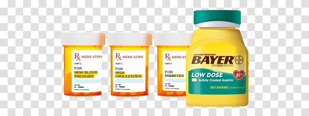 Heart Health Attack & Stroke Information Bayer Aspirin Aspirin For High Blood Pressure, Label, Text, Bottle, Sunscreen Transparent Png