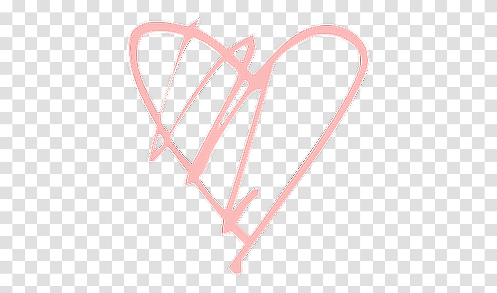 Heart Hearteu Pink Pinkheart Tumblr Overlay Doodle Pink Heart Hd, Emblem, Arrow, Rug Transparent Png