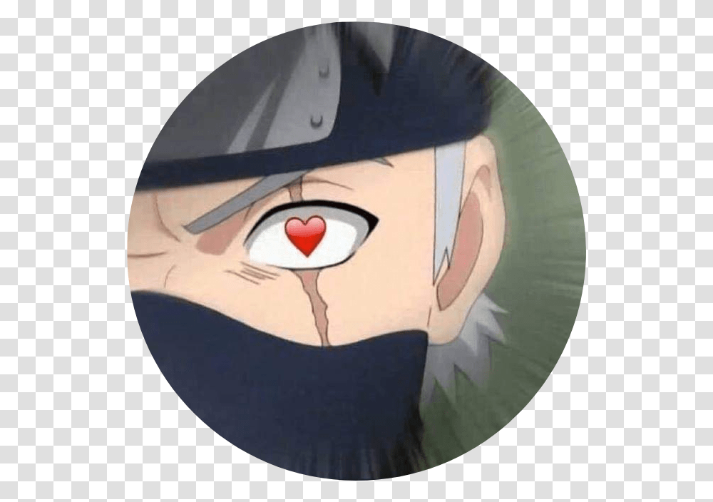 Heart Hearteyes Naruto Anime Weeb Round Curcle Kakashi Byakugan, Face, Drawing, Modern Art Transparent Png