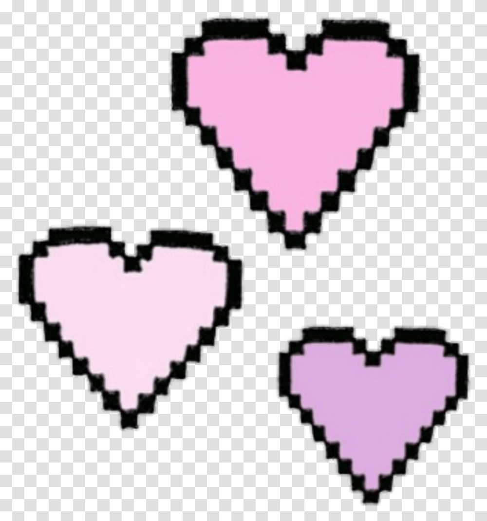 Heart Hearts Colorful Tumblr Kawaii Edit Edits Pixel Art Background, Label, Sticker, Arrowhead Transparent Png