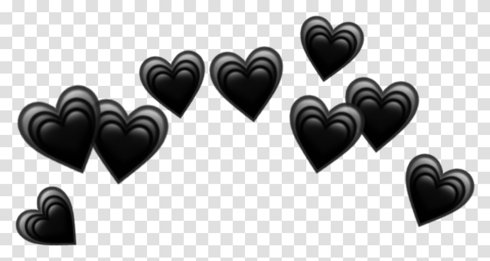 Heart Hearts Crown Black Tumblr Emoji Heart Crown Black Heart Crown Transparent Png
