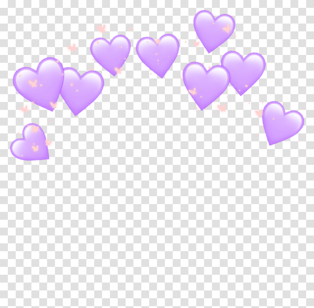 Heart Hearts Crown Emoji Tumblr Purple Heart Crown Heart Crown Filter, Paper, Confetti, Floral Design Transparent Png