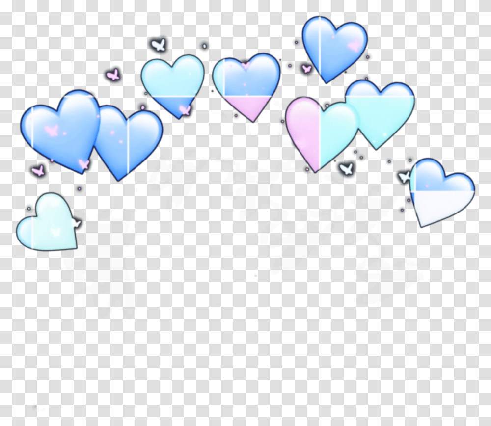Heart Hearts Crown Sticker By Whateverittakes Light Blue Heart Crown Transparent Png