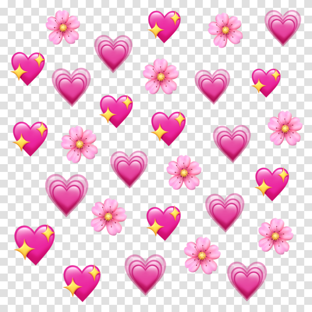Heart Hearts Flower Flowers Emoji Emojis Pinkheart Wholesome Emoji Background Transparent Png