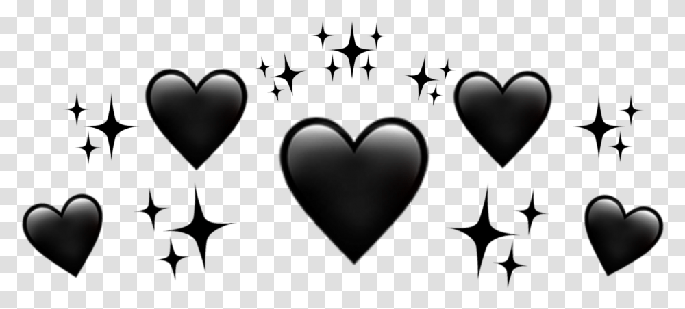 Heart Hearts Heartcrown Crown Black Blackheart Black Heart Crown Transparent Png