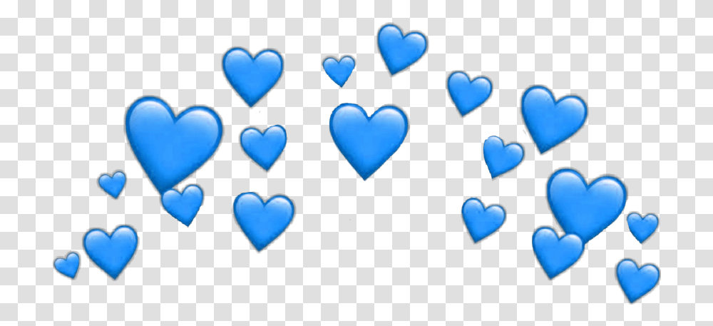 Heart Hearts Heartcrown Crown Filter Snapchat Blue Heart Heart Emoji Background, Pillow, Cushion, Text, Suit Transparent Png