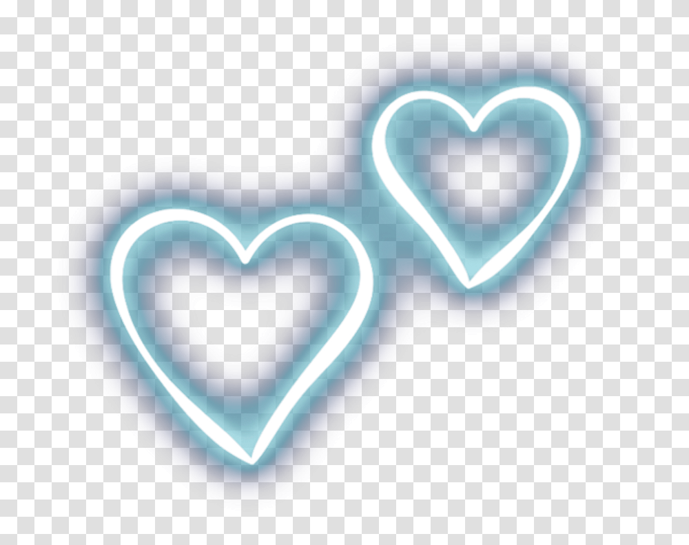 Heart Hearts Lightblue Blue Neon Twohearts Love Heart, Blow Dryer, Appliance, Hair Drier Transparent Png