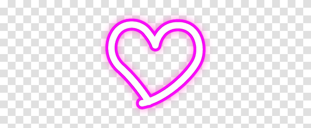 Heart Hearts Neon Lights Love Edits Heart Pink Light Neon, Rug Transparent Png