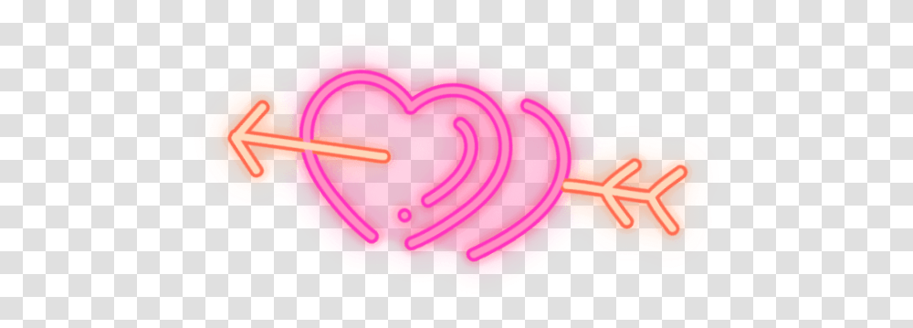 Heart Hearts Pink Love Glowing Neonlight Neon Illustration, Food, Candy, Purple, Lollipop Transparent Png