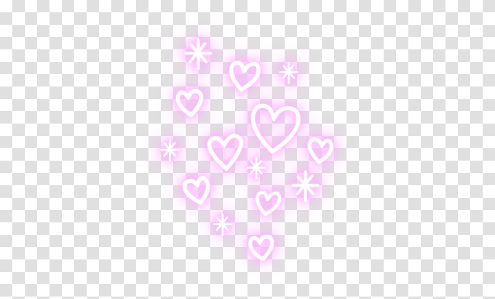 Heart Hearts Pink Love Neon Neonlight Glowing Heart, Rubber Eraser, Purple, Birthday Cake Transparent Png