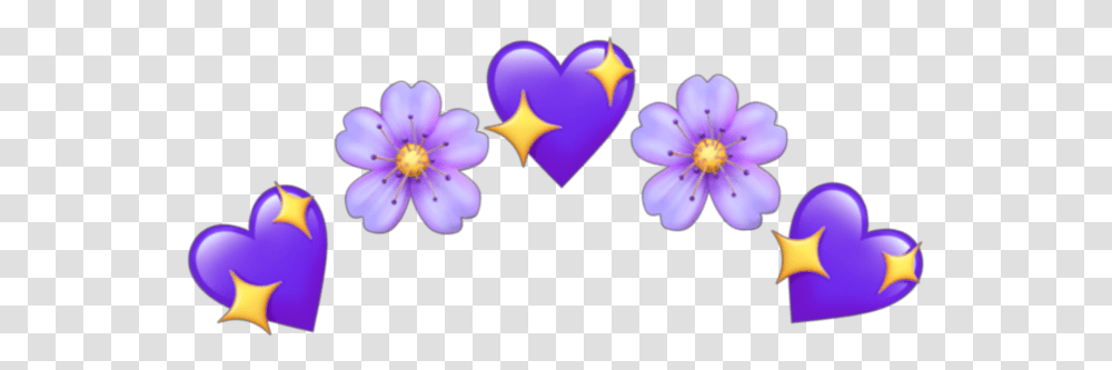 Heart Hearts Tumblr Purpleheart Emoji Sticker Family Emoji, Plant, Flower, Blossom, Anther Transparent Png