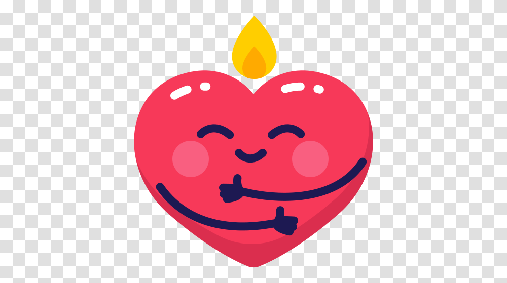 Heart Hug Warm Emoji Emo Free Icon Warm Heart, Candle Transparent Png