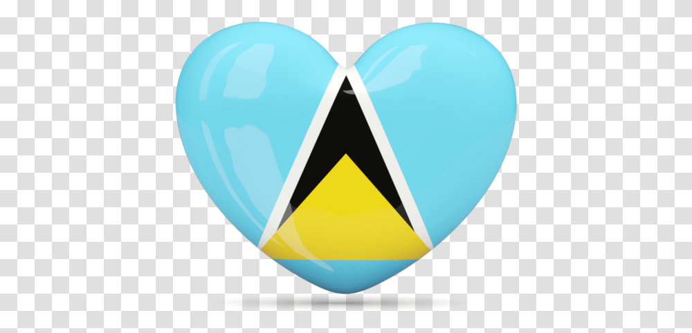 Heart Icon Illustration Of Flag Saint Lucia Language, Balloon, Plectrum, Logo, Symbol Transparent Png