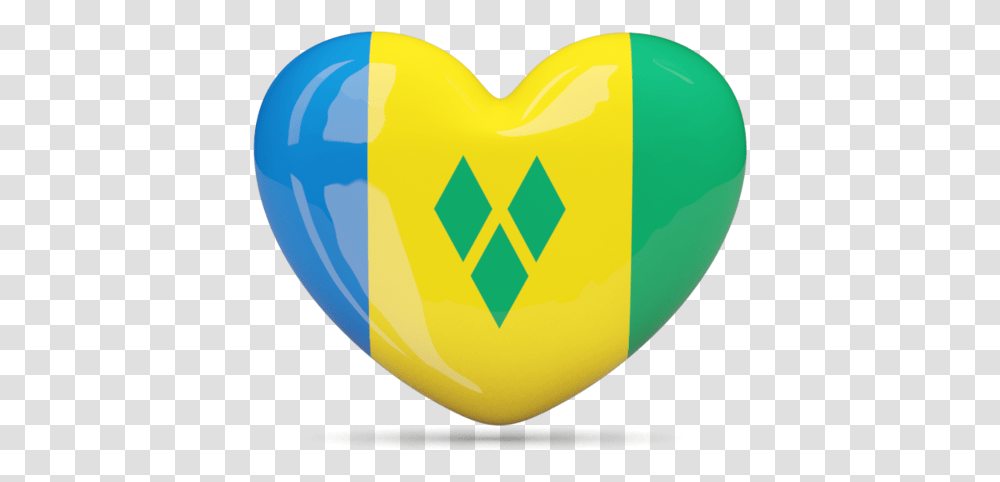 Heart Icon Illustration Of Flag Saint Vincent And The St Vincent Flag Heart, Balloon, Food Transparent Png
