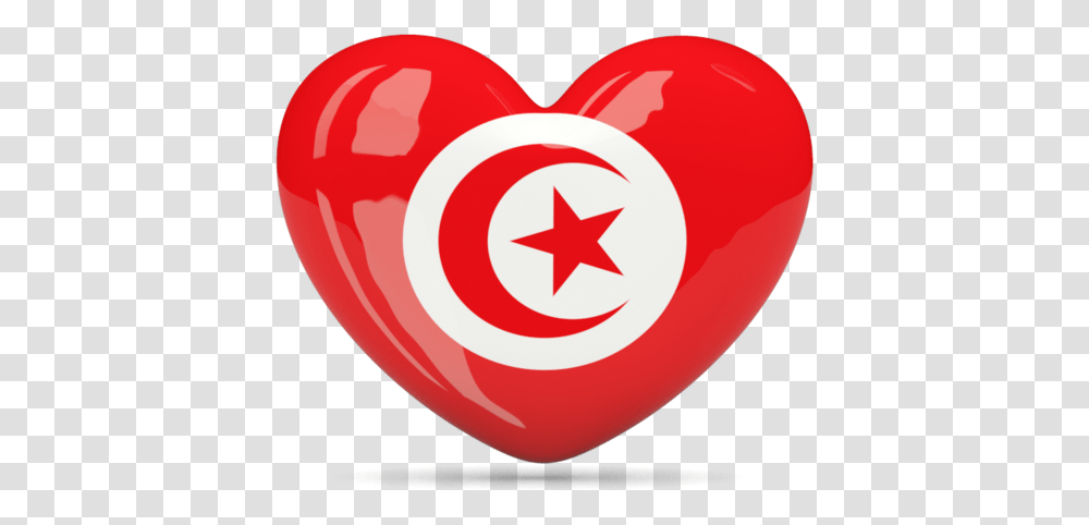 Heart Icon Illustration Of Flag Tunisia Heart Trinidad And Tobago Flag, Symbol Transparent Png