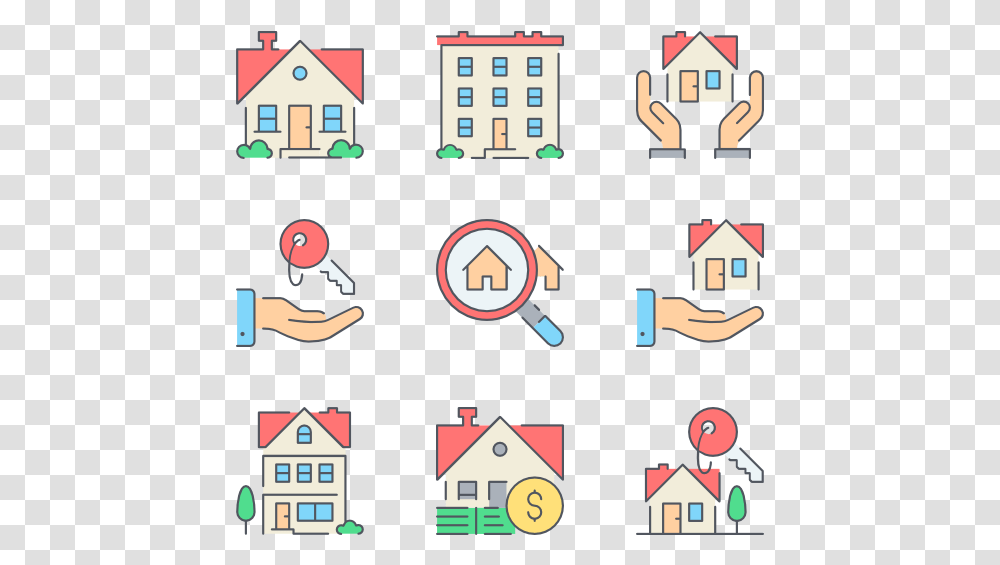Heart Icon Multicolor Filled Sketch, Neighborhood, Urban, Building Transparent Png