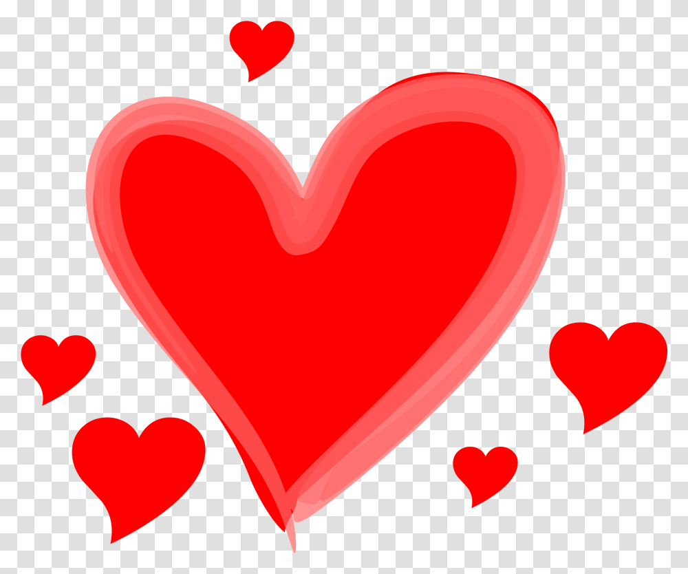 Heart Images Outline Emoji Pink Cartoon Hearts, Flower, Plant, Blossom, Cushion Transparent Png