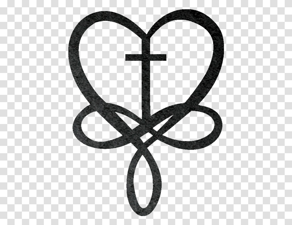 Heart Infinity Metal Wall Art Tattoo Blessed With Cross Heart With Cross Svg, Symbol, Emblem, Weapon, Weaponry Transparent Png