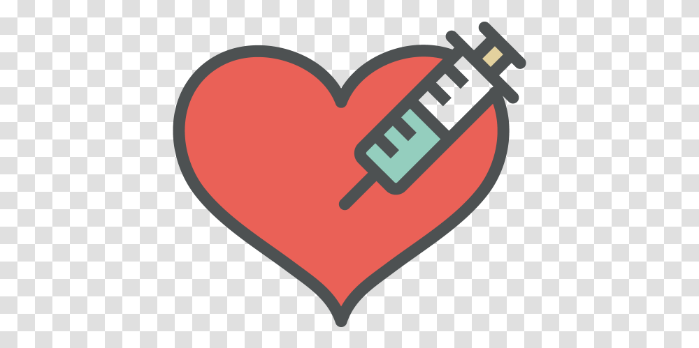 Heart Injection Free Icon Of Flat Line Heart, Cushion Transparent Png