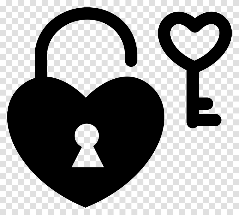 Heart Key Picture Heart Lock And Key, Stencil Transparent Png