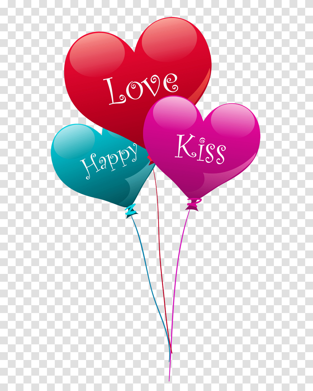 Heart Kiss Love Happy Balloons Clipart With Heart Balloons Clipart Transparent Png