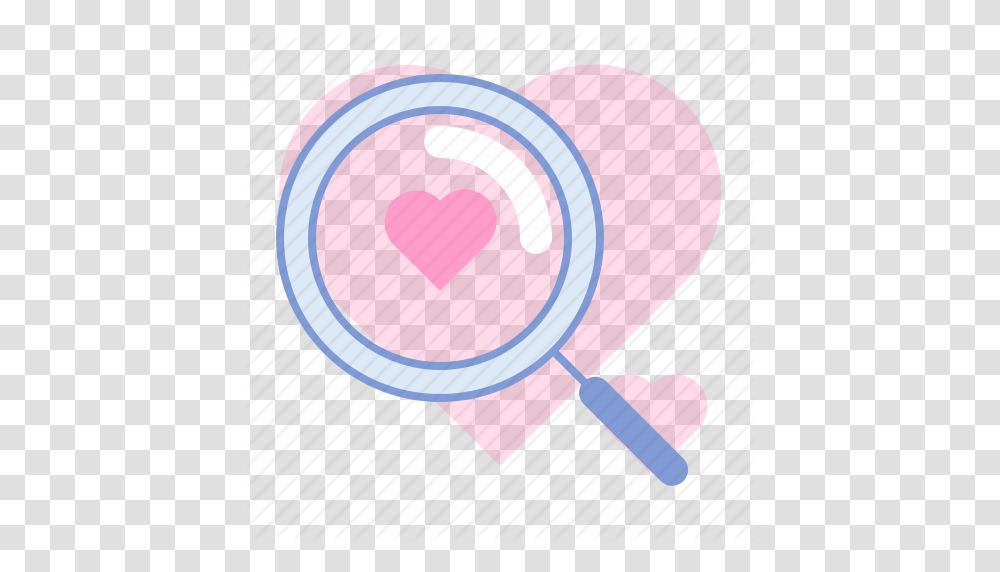 Heart Lens Love Magnifying Glass Romance Search Valentn, Tape, Purple Transparent Png