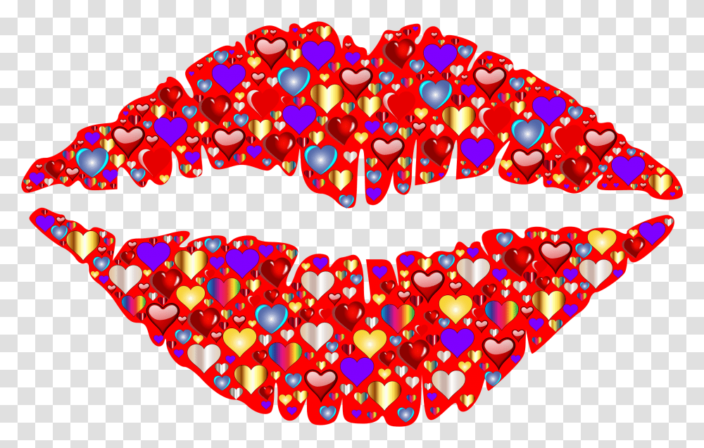 Heart Lips Kiss Romance Passion Valentine Girl Valentine Lips Clip Art, Mouth, Teeth, Light, Tongue Transparent Png